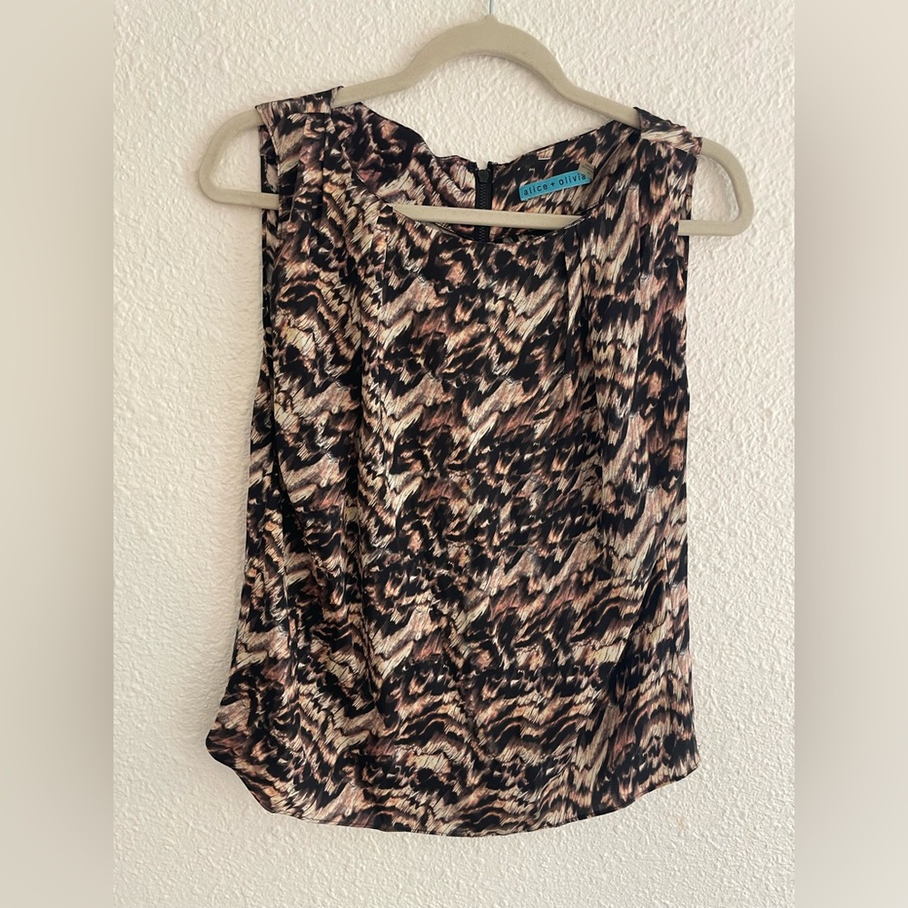Alice + Olivia Multicolor Abstract animal print Women's Blouse